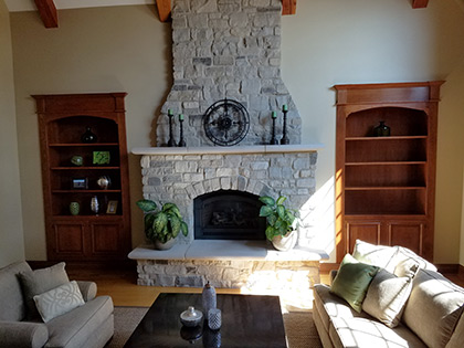 Cherry Built-In Bookcases